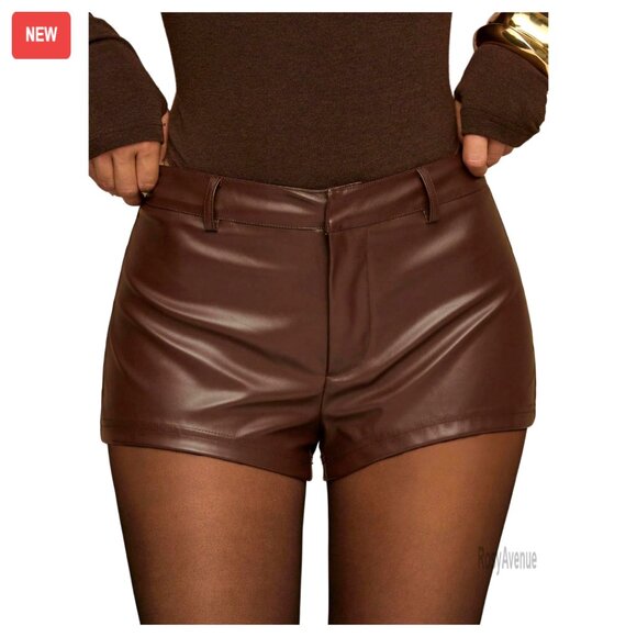 Faux Leather Mini Shorts Low Rise Skinny Hot Pants Party Club Rave